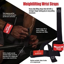 Weightlifting Gym Wrap Straps Training Fitness Workout Exercise Wrist Strap Pair