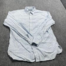 Men's Blue Classic Fit Full Sleeve Button Closure Striped Dress Shirt Size M