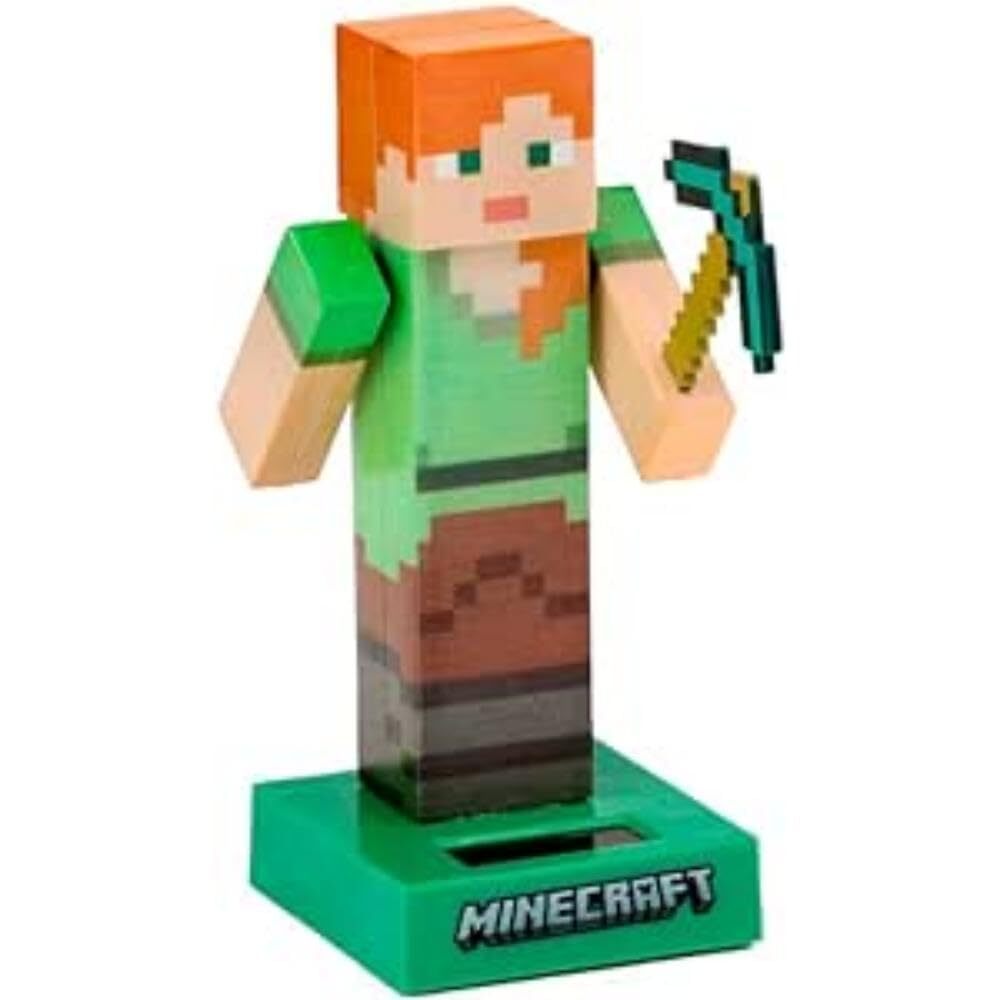 Puckator Minecraft Alex Solar Pal - Home Office Table Desk Dashboard Car Decor D