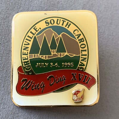 GWRRA Motorcycle Club Lapel Hat Pin Wing Ding XVII Greenville SC VTG 1995