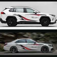 2PCS Stripes Graphics Vinyl Decal Sticker Car Two Side Body Decor Accessories