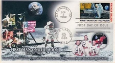 AO-C76, 1,1969, Airmail, First Day Cover, Add-on Cachet, 10 cent, moon landing,