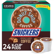 The Original Donut Shop, Snickers Flavored K-Cup Coffee Pods, 24 Count