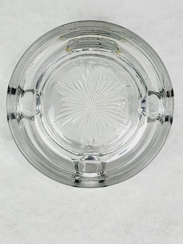 Vintage schwerer Glas Aschenbecher klar RAR hält 3 Fächer Räuchertisch Bar - Bild 3 von 5