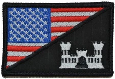 Army Engineer Castle USA Flag - 2.25x3.5 Patch