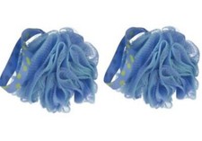 2- Exfoliating Shower Loofahs Mesh Poufs SPA Bath Sponges Lufa for Body Wash