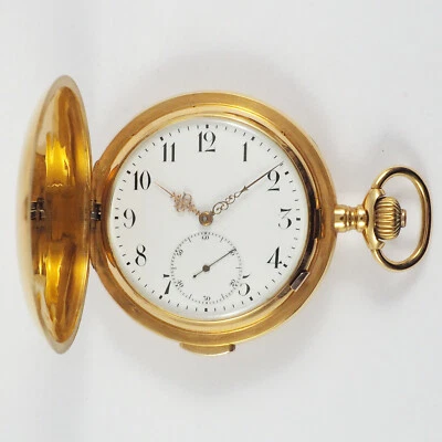 DÜRRSTEIN Dresden Viertelrepetition Taschenuhr in 14ct Gold - Übergroße Rarität! - Bild 1 von 4