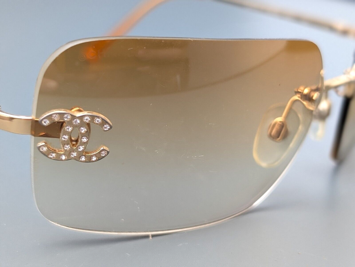 Vintage Chanel Sunglasses 4017-D 62 17 120 Orange Rhinestone Vintage Chanel Sunglasses 4017-D 62 17 120 Orange Rhinestone