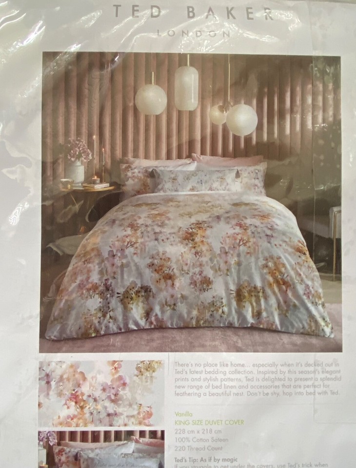TED BAKER VANILLA KING DUVET & PAIR PILLOWCASES COVER NEW eBay