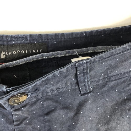 Aeropostale Herren Chino Shorts Größe 29 Marineblau Flatfront Polkadot �� H113 - Bild 4 von 5