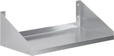 Stainless Steel Microwave Wall Shelf w/ Side Guards - Commercial Storage Rack