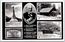 James W. Marshall Memorial Multiview Coloma California RPPC Photo Postcard
