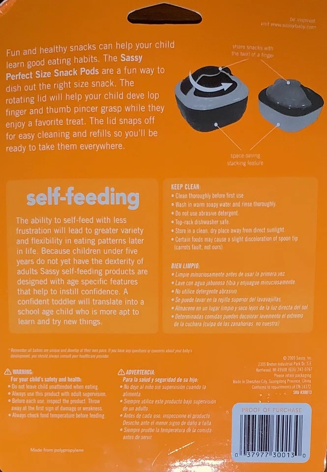 Dispensador de bocadillos de doble cápsula autoalimentada Sassy Inspire 6+ meses bebé niño pequeño Foto 2 de 2