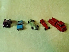 Vintage Metal Cars, Firetruck, Van - Different Brands (Lot of 5)