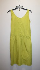 GAP WOMENS CASUAL A-LINE TANK DRESS 100% COTTON BUTTON-FRONT CITRON-GREEN SIZ XS