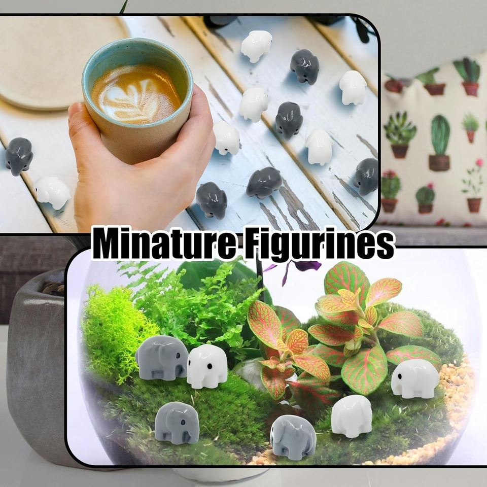 24 Pcs Mini Elephant Figurines Miniature Elephants Mini Resin Elephants