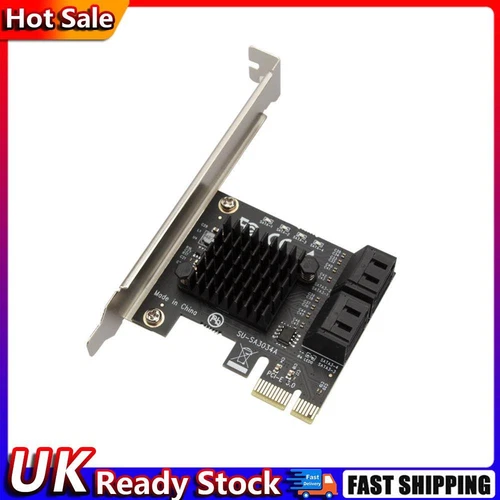 SATA PCIe Adapter 4 Ports SATA III to PCI Express 3.0 X1 Expansion Card Hot