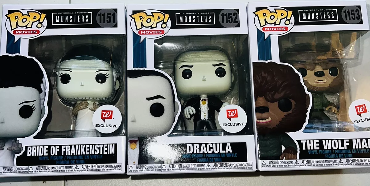 Universal Monsters Funko Pop Bride Of Frankenstein Wolfman Dracula