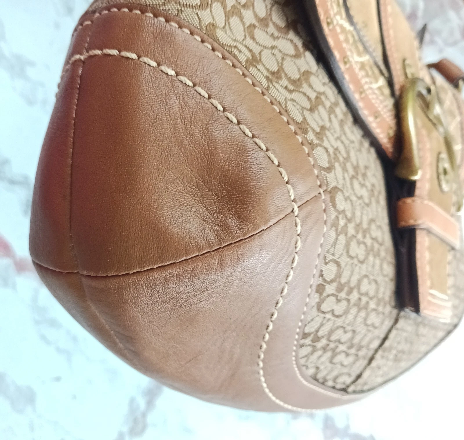 Borsa Coach MEDIUM Vintage Y2K Soho F11517 Beige Firma C Tela Patchwork Hobo