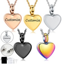 Personalized Small Heart Cremation Urn Necklace for Ashes Memorial Ashes Jewelry