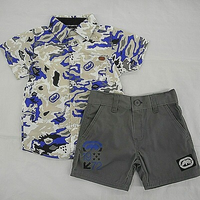 Toddler/Boys Ecko Unltd. $40 Casual S.S. Shirt & Shorts 2Pc Set Sizes 2T - 7