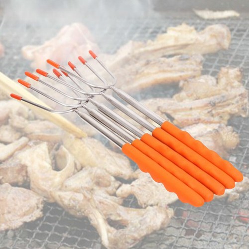 5Pcs Telescoping Roasting Sticks Non-slip Stainless Steel Skewers BBQ Smore - Picture 11 of 12