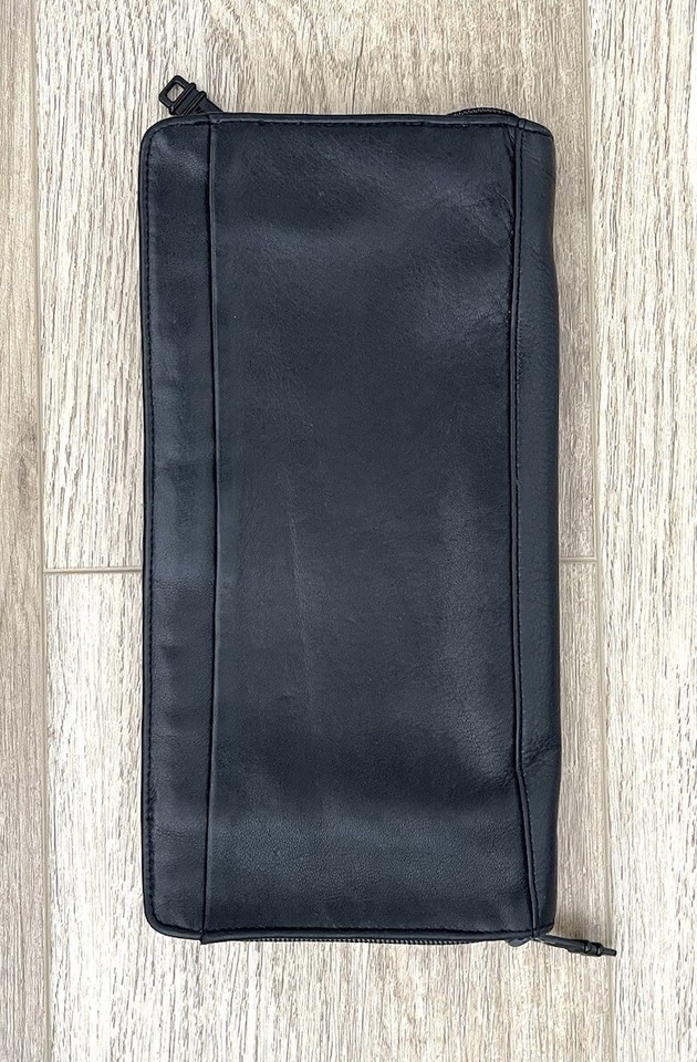 Tumi Zip Around Genuine Leather Travel Wallet Passport Card Organizer