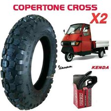 COPPIA PNEUMATICI 3.50-10  51J + CAMERA D'ARIA CROSS PIAGGIO APE 50