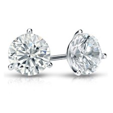 4.00 Ct IGI Certified E VS1 Lab Grown Diamond Stud Earrings 14K White Gold Screw
