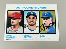 Glenn Otto Signed 2022 Topps Heritage Card #70 COA RC Rookie Warren Greene