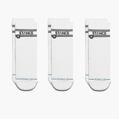 Stance Basic Quarter Socks 3 Pack Casual Large Men's 9-13 White Brand New