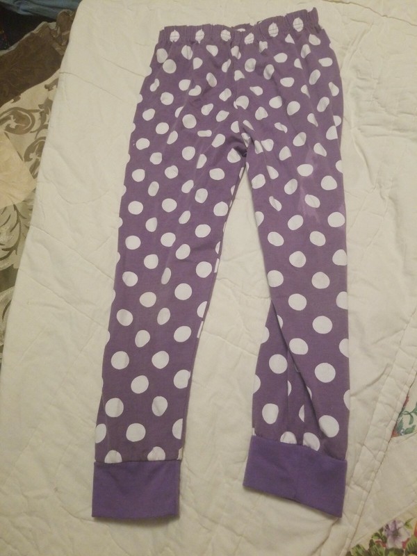 Caluby 1981 Kids Pajama Bottoms Purple W/ White Polka Dots 130 Cm 7 Years