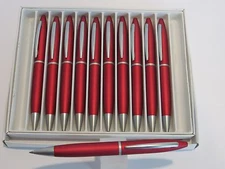 LOT OF 10 Terzetti Caramia Matte RED Large Metal Ballpoint Pen-BLACK INK-SPECIAL