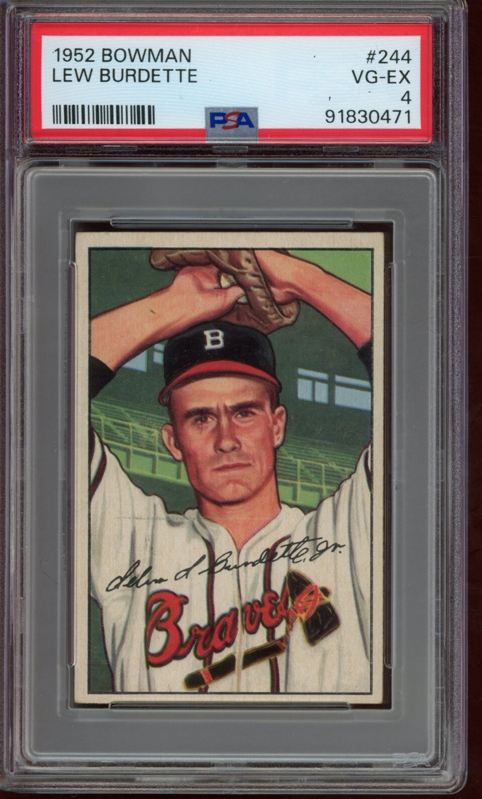 1952 Bowman #244 Lew Burdette (RC) - PSA 4 **LOOKS NICER**