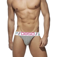 Cool Men's Solid Cotton Comfy Breathable High Fork Briefs Low Waisted Underwear