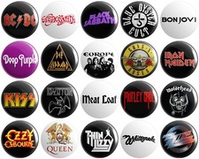 20 x Heavy Rock Bands BUTTON PIN BADGES 25mm 1 INCH | Various Artists Metal