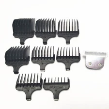Shaver T-Blade + 8X Clipper Comb (#1- #8,1/8"-1",3mm-25mm) Replace For Wahl 9854