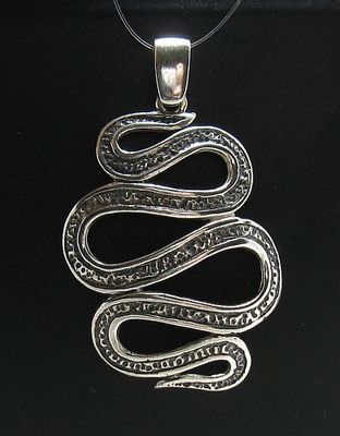 Extravagant Sterling Silver Pendant Genuine Solid Hallmarked 925 Snake Handmade
