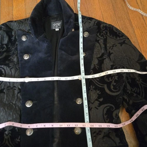 Shrine Hollywood California black brocade gothic steampunk military vampire coat image 4