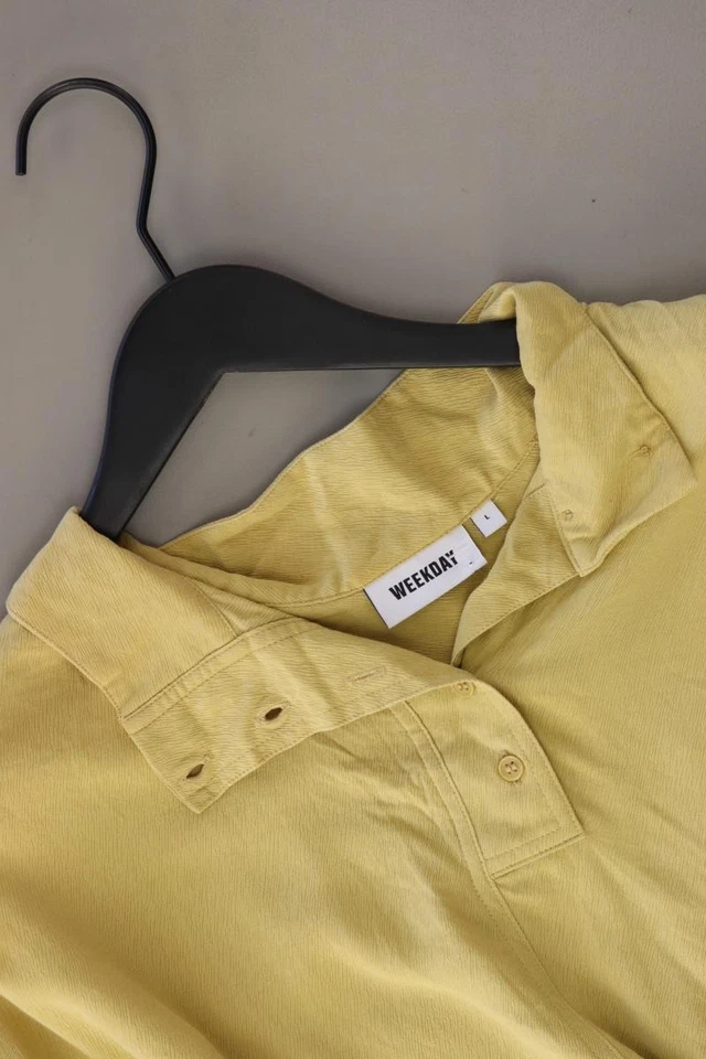 ✨ Weekday Langarmbluse Regular Bluse für Damen Gr. 42, L gelb aus Lyocell ✨ - Bild 3 von 4