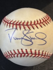 BASEBALL~SIGNED DARRYL STRAWBERRY RAWLINGS NATIONAL KEAGUE  OLB BASEBALL & CUBE