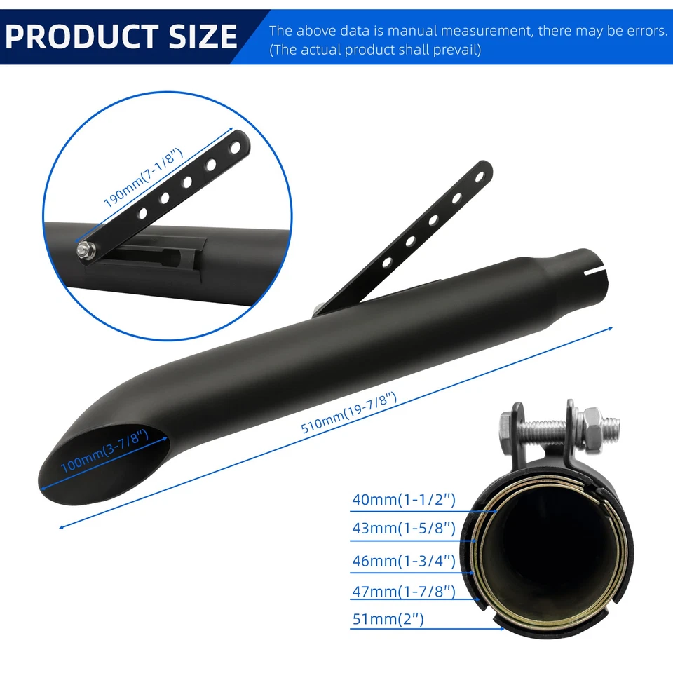 2x Silenciador de escape de corte de barra de motocicleta entrada de 1,5"-2" para Honda CB350 CB500 CB750 Foto 3 de 4