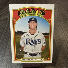 Brent Honeywell Jr. 2021 Topps Heritage #523 Tampa Bay Rays Rookie RC