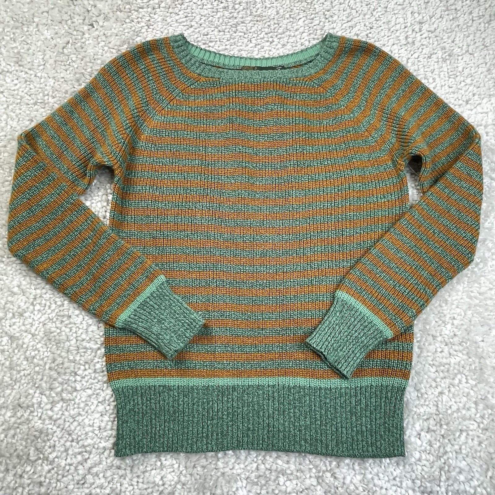Prana Gadie Striped Sweater XS W23202175 textured knit ribbed cuffs