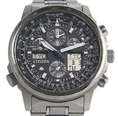 CITIZEN PMV65-2271 ProMaster Sky Series Black Dial Tested Japan Used F/S