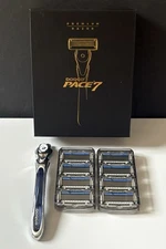 Dorco Pace 7-Blades Razor System Gift Set Razor Handle + 8 Refill Cartridges NEW