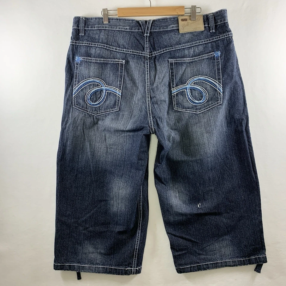 Vibe SGL 金色标签男式 Y2K 长短裤尺寸 42 膝下街滑冰嘻哈 — 第 3/4 张图片