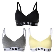 DKNY Women's Bustier - Bra, Triangle Bra, Logo, Solid Color