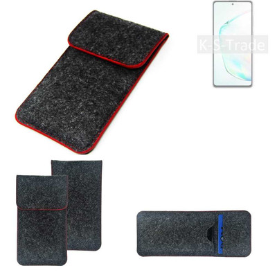 Filz Hülle für Samsung Galaxy Note10 Lite dunkelgrau roter Rand Case Tasche Sc
