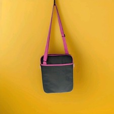 laptop / IPad bag Black With Pink Trim Padded Shoulder Messenger Bag 14"H X 10W